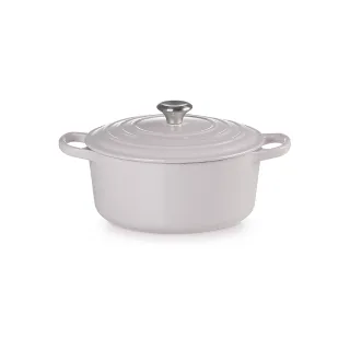 【Le Creuset】典藏琺瑯鑄鐵鍋圓鍋 24 cm(柔粉紫- 鋼頭-內鍋白)