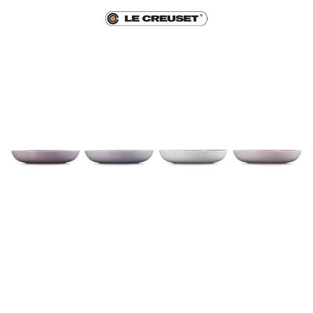 【Le Creuset】復古調色盤系列 瓷器義麵盤組 22cm - 4入(藍鈴紫/卡特蘭/淡粉紫/綻放粉)