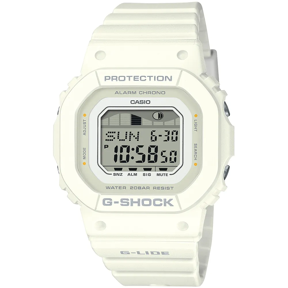 【CASIO 卡西歐】G-SHOCK 纖薄輕巧 衝浪潮汐圖電子錶 禮物 開學(GLX-S5600-7B/速)