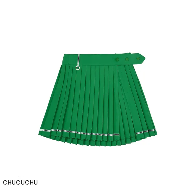 【CHUCUCHU】PLEATED WRAP SKIRT SHORT PANTS 女士 兩件式百褶褲裙(C23S-SK005W-GN)
