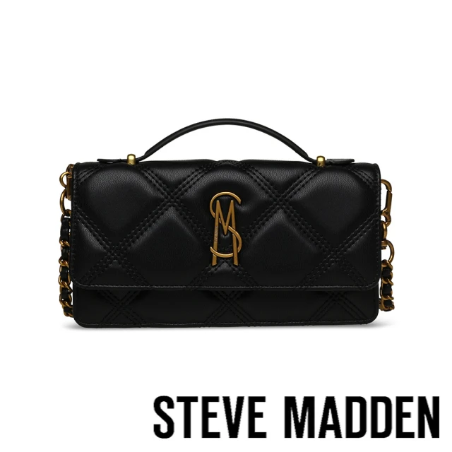 steve madden BJEFFA 菱格信封手提斜背包(黑色)