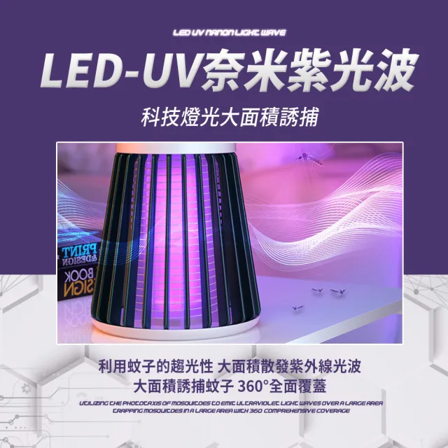 【樂邦】2入/USB插電式電擊式捕蚊燈(滅蚊燈 電蚊燈 除蚊 外出 露營 旅遊)