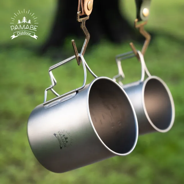 【PAMABE OUTDOOR】鈦愛露營馬克杯750ML(露營/馬克杯/隨身用/露營杯/純鈦杯/登山杯)