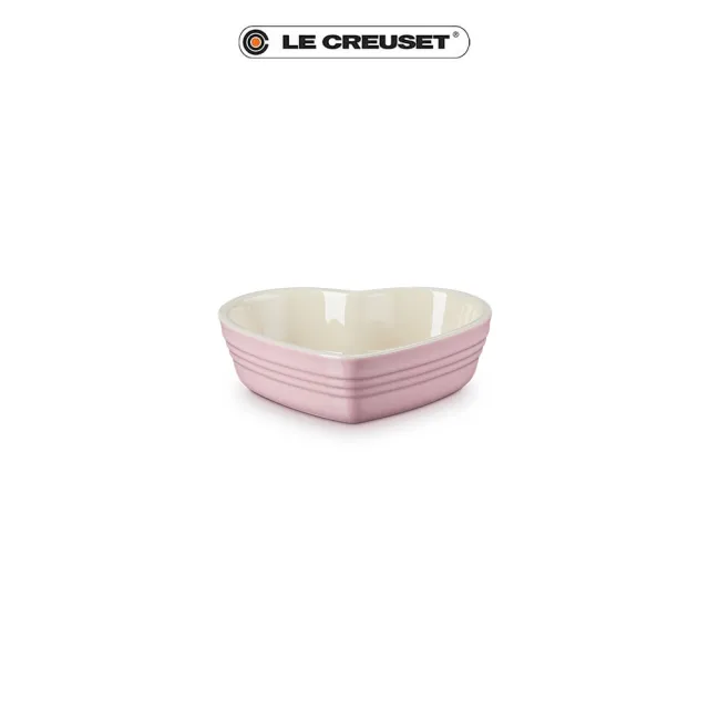 【Le Creuset】瓷器心型烤盤(亮粉)