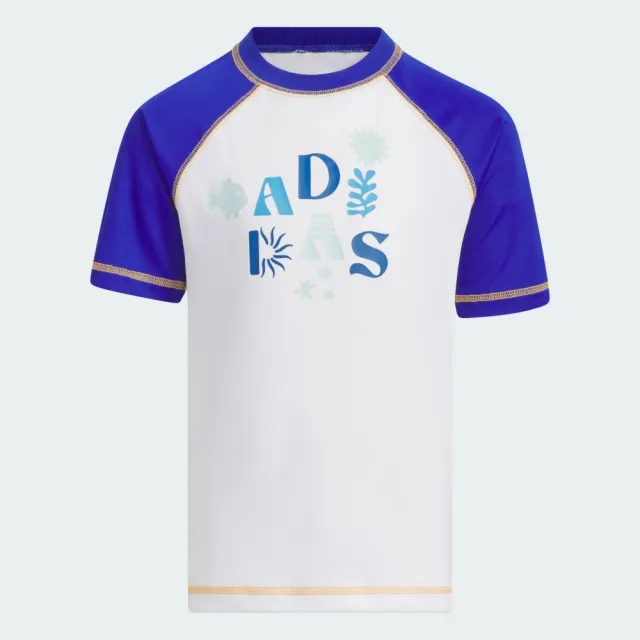【adidas 愛迪達】抗UV 防曬運動套裝 短袖/短褲 童裝 IT1778