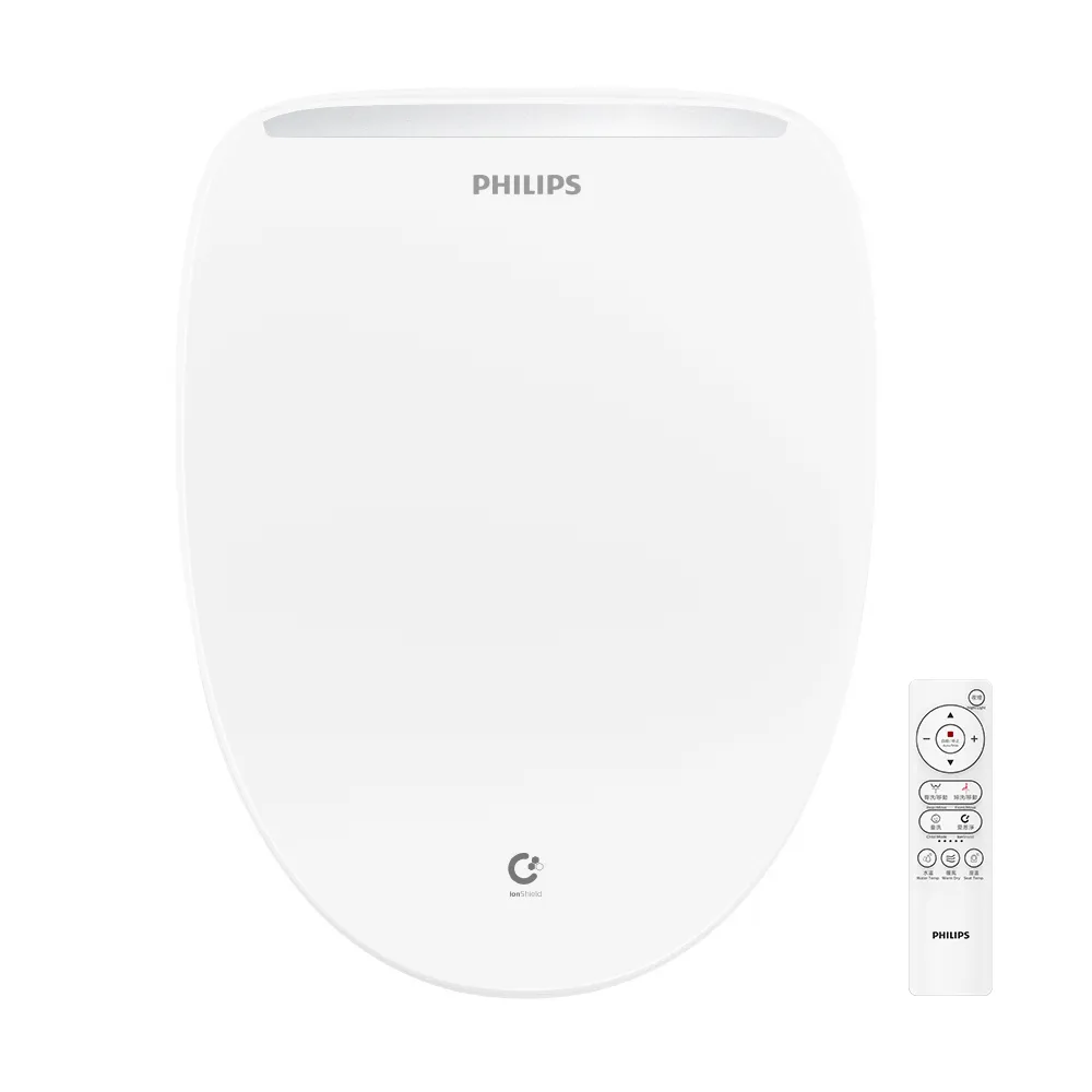 【Philips 飛利浦】無線遙控 暖風烘乾 奈米抑菌瞬熱式智能免治馬桶座(含基本安裝AIB2211)