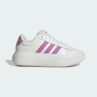 【adidas 愛迪達】網球鞋 女鞋 運動鞋 休閒鞋 GRAND COURT PLATFORM 白紫 IH2423(8756)