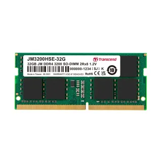 【Transcend 創見】JetRam DDR4 3200  32GB 筆記型記憶體(JM3200HSE-32G 新舊包裝隨機出貨)