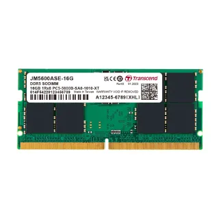 【Transcend 創見】JetRam DDR5 5600 16GB 筆記型記憶體(JM5600ASE-16G 新舊包裝隨機出貨)