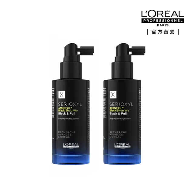 【L’OREAL 巴黎萊雅PRO】絲芮雅黑鑽石逆齡精粹 90ml二入組(全新升級★小黑瓶頭皮精華)