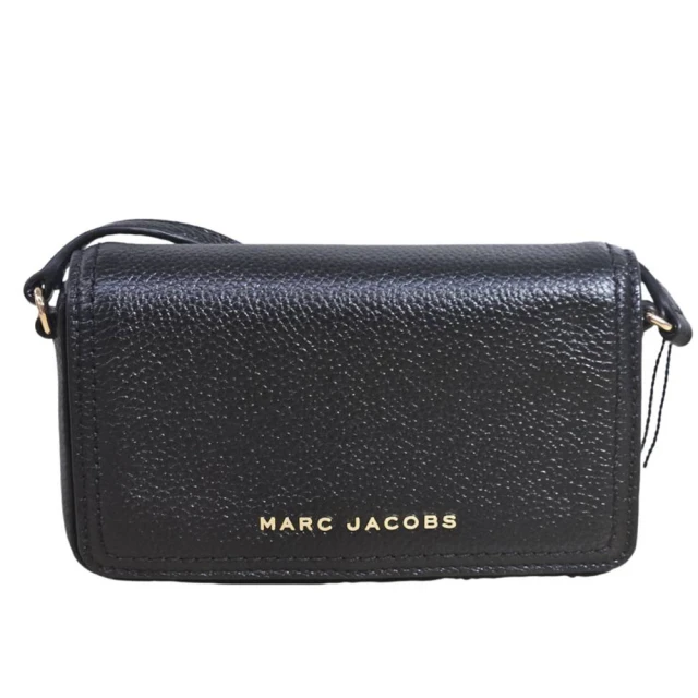 MARC JACOBS 馬克賈伯 MJ 金屬LOGO荔枝紋翻蓋斜背包WOC