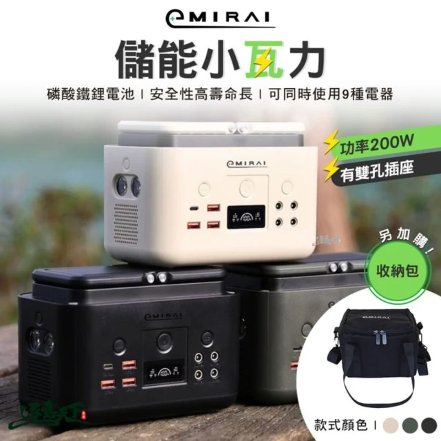 e+MIRAL 儲能小瓦力 200Wh EMR310 行動電源(充電器 LED 露營 逐露天下)