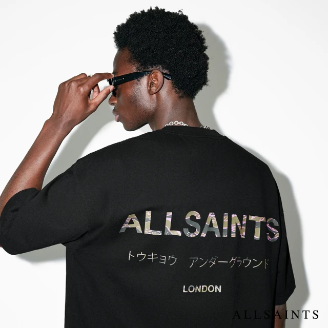 ALLSAINTS BELOW 厚實純棉寬鬆LOGO短袖T恤