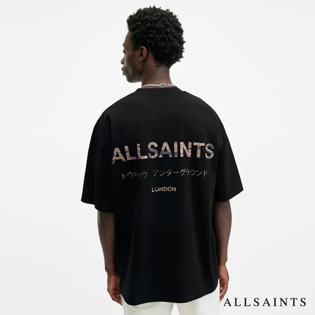 【ALLSAINTS】UNDERGROUND 純棉寬鬆LOGO東京地下搖滾短袖T恤-迷彩  M044PB(寬鬆版型)