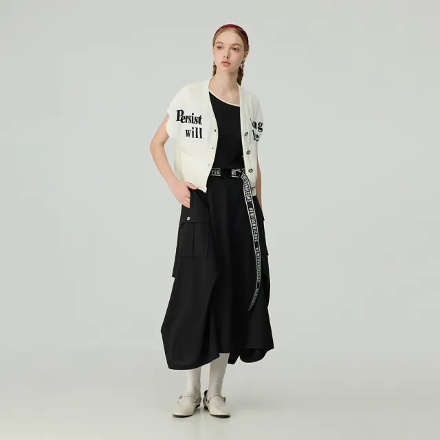 【OUWEY 歐薇】素色百變寬裙(黑色；S-XL；3243162319)