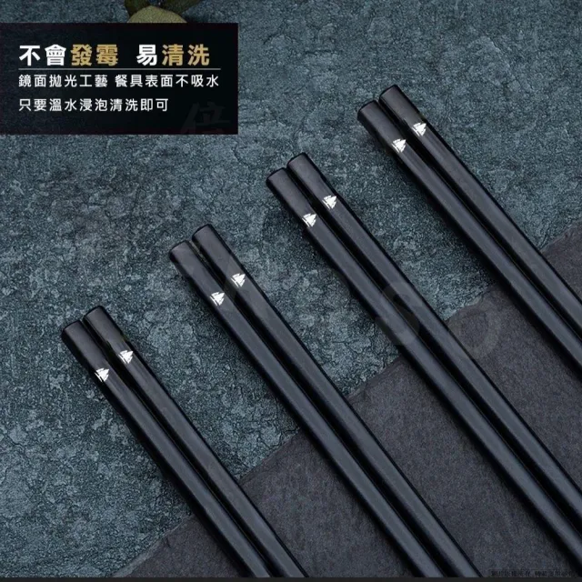 【Beroso 倍麗森】316不鏽鋼長方筷子10入組(SGS檢驗合格/環保餐具/露營/)