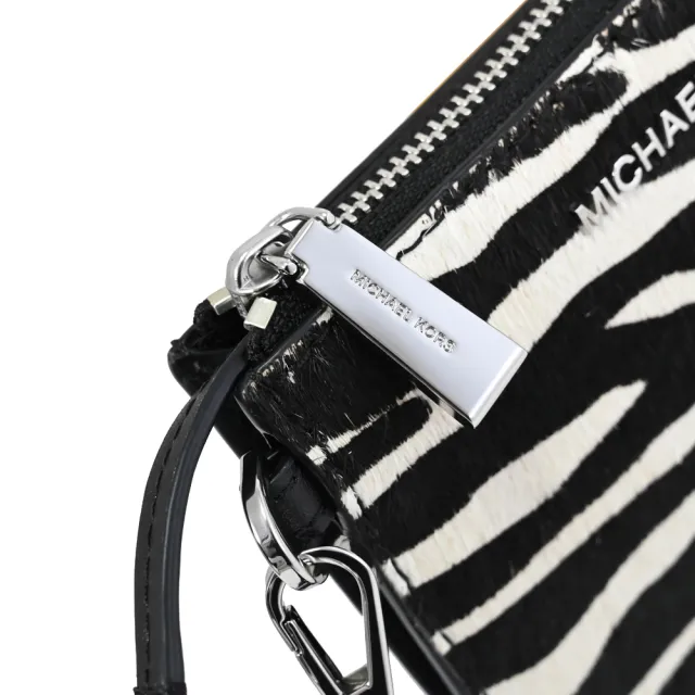 【Michael Kors】多功能手提式信用卡證件名片鑰匙零錢包(黑白)