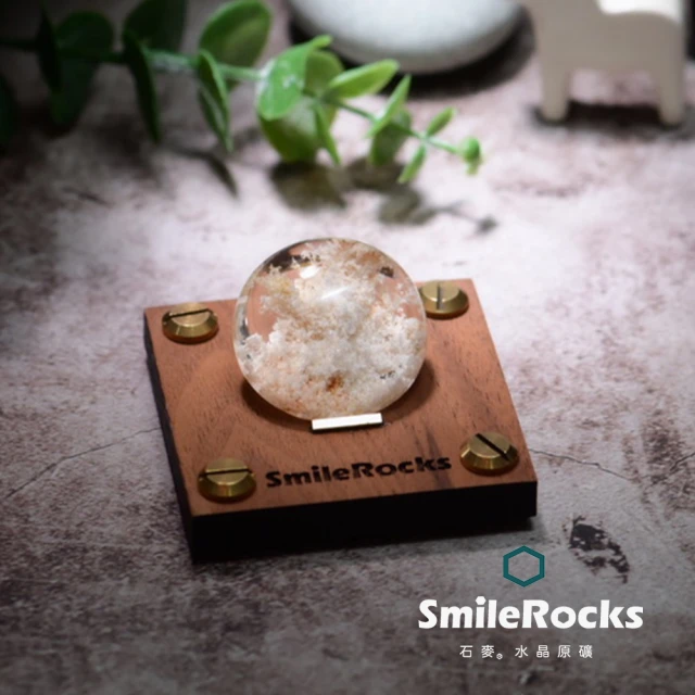 SmileRocks 石麥 石麥水晶原礦 圓形白幽靈水晶No.621250823(SmilePad 6X6底板)