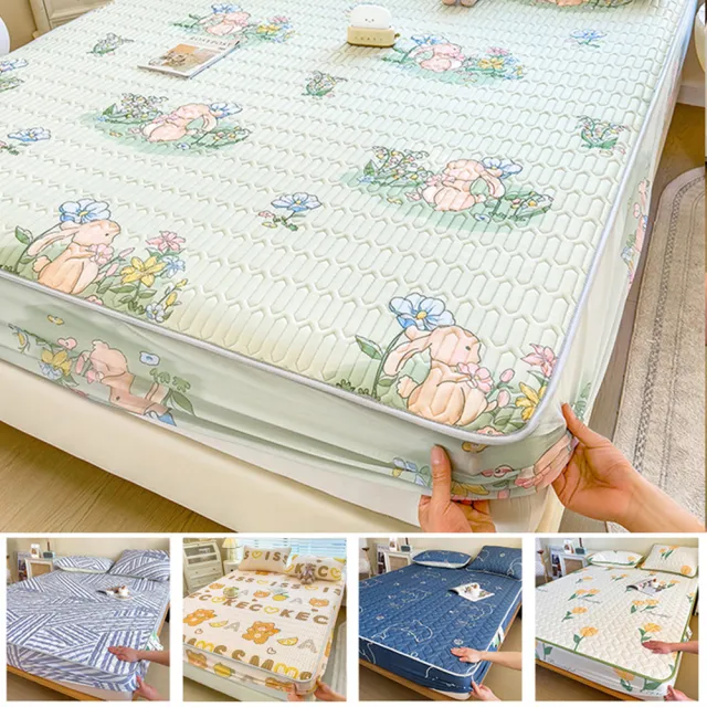 【TENGYUE】可水洗透氣冰絲乳膠床包-雙人加大180 附同款枕套(冰絲床包 涼墊 床罩 乳膠床笠 涼感床包)