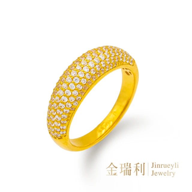 Just Gold 鎮金店 予愛.彼此一生 黃金對戒(寬版-