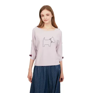 【SCOTTISH HOUSE】袖叉蝴蝶結七分袖線衫-黑/紫CHUB1423