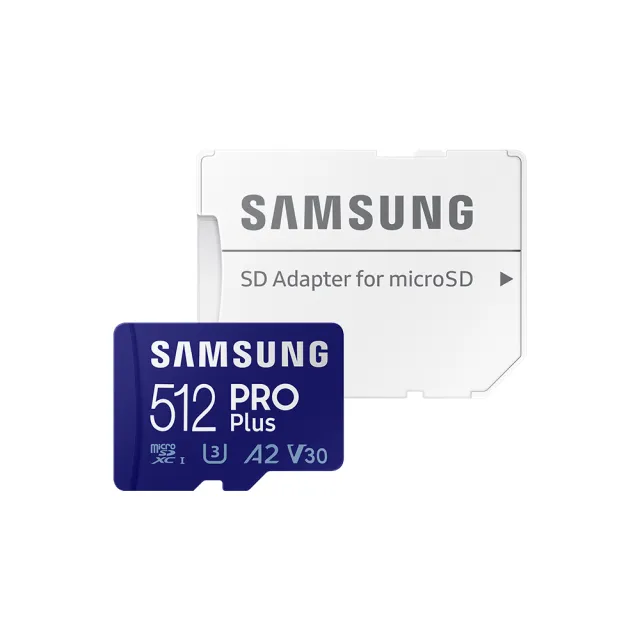 二入組【SAMSUNG 三星】PRO Plus microSDXC U3 A2 V30 512GB記憶卡 公司貨(Switch/ROG Ally/GoPro/空拍機)