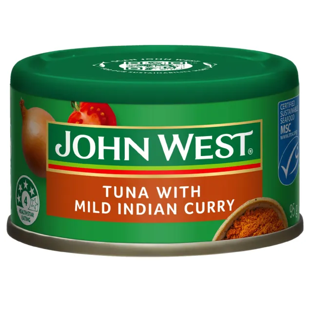 【JOHN WEST】印度咖哩風味鮪魚95Gx2入裝(沙拉 料理 義大利麵 早餐)