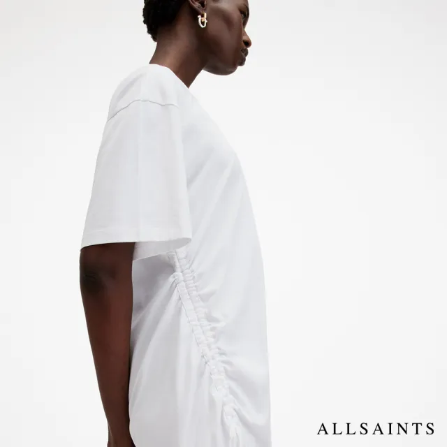 【ALLSAINTS】NAENIA 純棉抽繩短洋裝-白 W276DB(常規版型)
