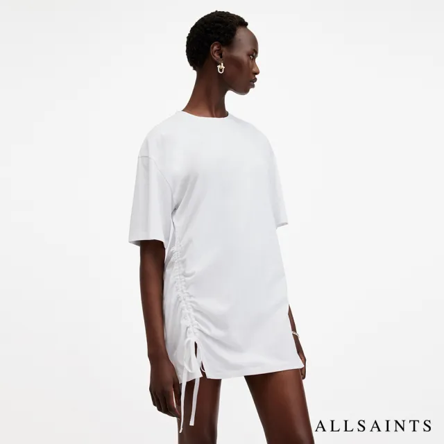 【ALLSAINTS】NAENIA 純棉抽繩短洋裝-白 W276DB(常規版型)