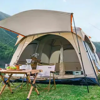 【TAS 極限運動】一室一廳雙層帳 小款(戶外雙層帳篷 雙層帳 野營帳篷 大帳蓬 camping 二室一廳 5-8人帳蓬)