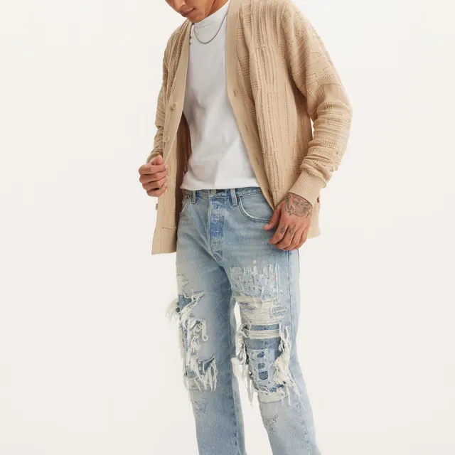 【LEVIS】男款 501 Original中腰直筒丹寧牛仔褲 / 破壞加工 熱賣單品 00501-3599