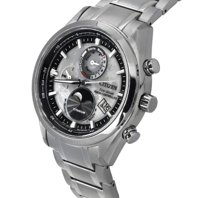 【CITIZEN 星辰】GENTS 月相電波接收 鈦金屬 計時手錶 石英錶-43mm(BY1010-81H)