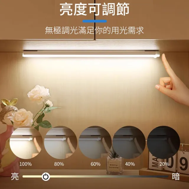 【聚美照明】感應燈 磁吸人體感應燈 白/暖光50cm（磁吸+感應+長亮+可調光）(衣櫃燈/LED感應燈)