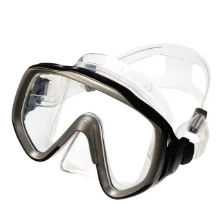 【AQUATEC】大視野潛水面鏡 黑色矽膠(MK-500)