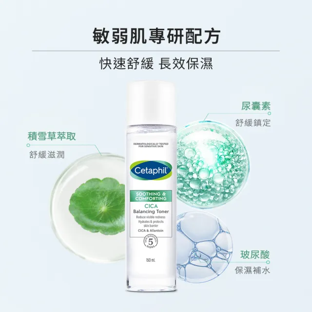 【Cetaphil 舒特膚】官方直營 舒新雪潤安撫水150ml+舒新雪潤B5修護精華 30ml