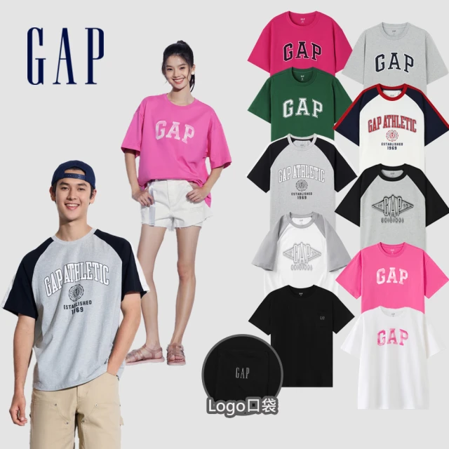 GAP 男女裝 Logo圓領短袖T恤-多款任選(465273&460841&463174&460846&465581)