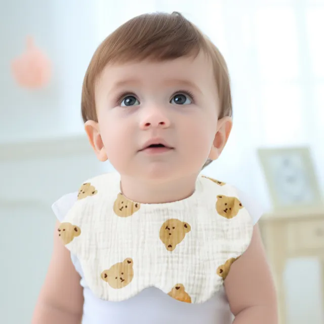 【Finger Pop 指選好物】純棉口水巾5入組(嬰兒口水巾 圍兜兜 寶寶圍兜)