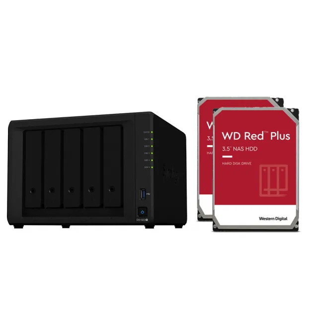 【Synology 群暉科技】搭WD 4TB x2 ★ DS1522+ 5Bay NAS 網路儲存伺服器