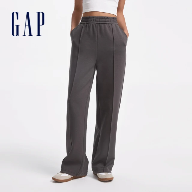 GAP 女裝 Logo抽繩鬆緊運動褲-灰色(638625)