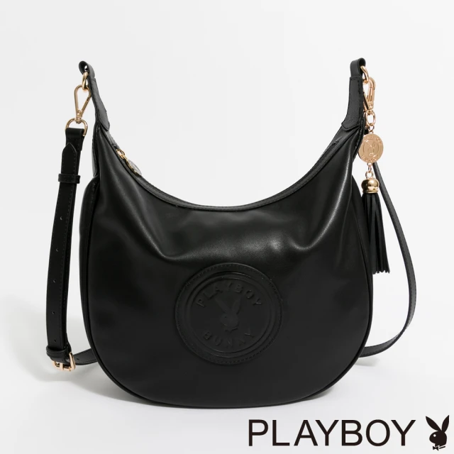 PLAYBOY 肩背包附長背帶 Minimalist系列(黑色)