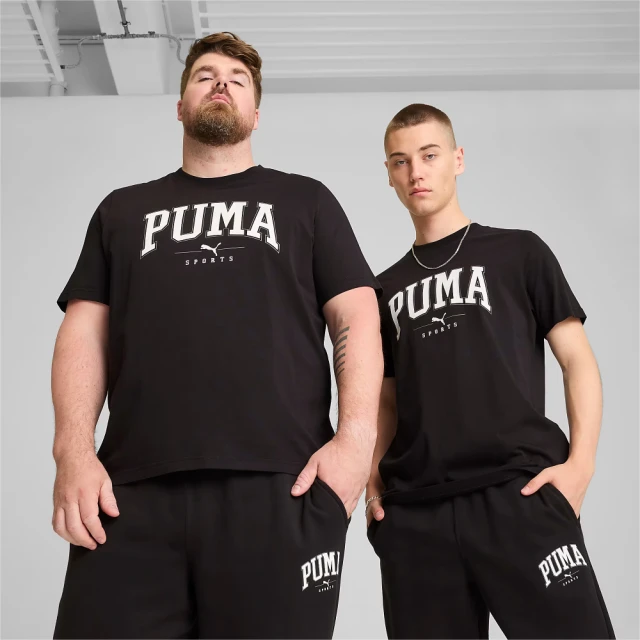 PUMA 短袖上衣 男款 運動 Squad 歐規 黑 68179101