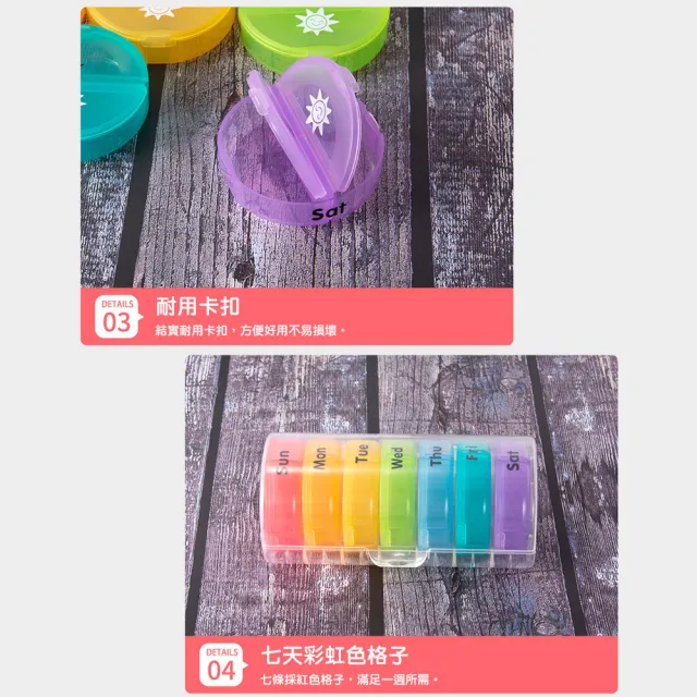 【QIDINA】2入-大容量14格7日藥物保健品藥品分裝藥盒-A(隨身藥盒 保健食品 密封藥盒 大藥盒 小藥盒)