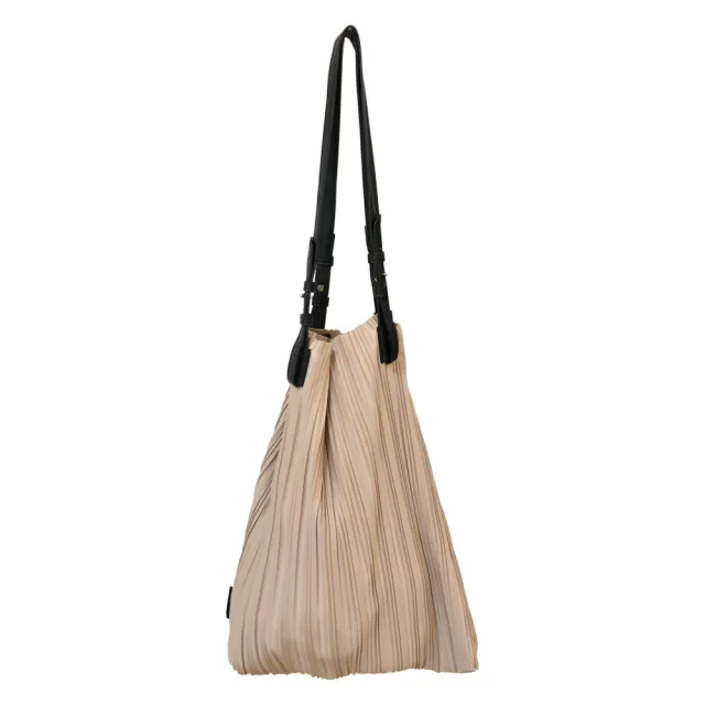 【BLUEORB】韓國 BLUEORB 2Way Each Bag 兩用皺褶托特包 肩背包-內附收納袋(香檳金)