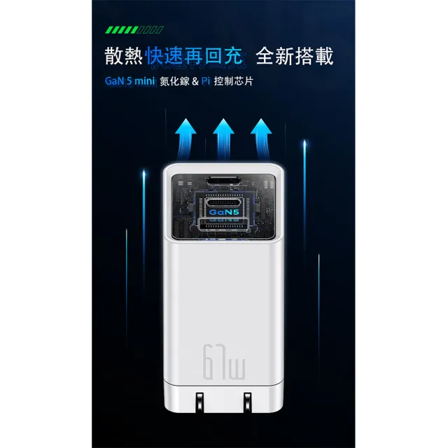 【麥多多 Mcdodo】極致白 GaN 67W 氮化鎵充電器(Type C/USB 三孔PD快充)