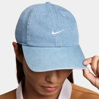 【NIKE 耐吉】帽子 棒球帽 運動帽 遮陽帽 U NK CLUB CAP U CB DENIM 24 L 藍 HF0383-429(3522)