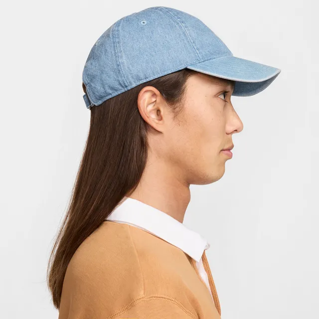 【NIKE 耐吉】帽子 棒球帽 運動帽 遮陽帽 U NK CLUB CAP U CB DENIM 24 L 藍 HF0383-429(3522)