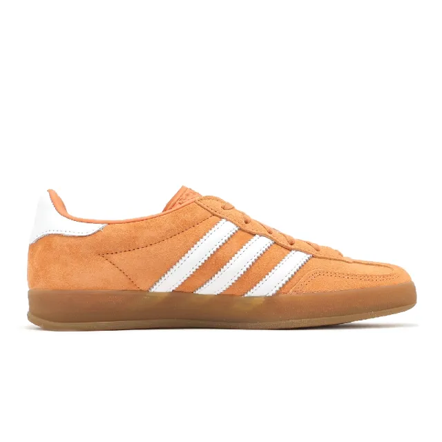 【adidas 愛迪達】休閒鞋 Gazelle Indoor W 女鞋 日落橘 白 膠底 復古 三條紋 愛迪達(JI2586)