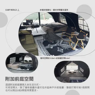 【Coody】黑色棉布充氣帳篷 限量黑色 13.68㎡(附黑膠防雨罩 露營 逐露天下)