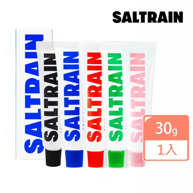 【SALTRAIN】灰鹽牙膏 30g 多款可選(經典薄荷/低氟淨護/積雪草修護/清恬香檸/強效薄荷 專櫃公司貨)