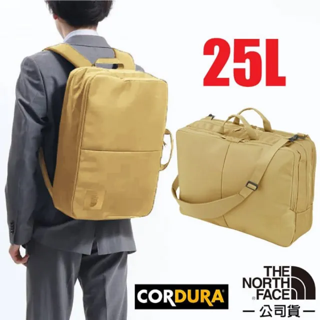 【The North Face】SHUTTLE 3WAY 輕量抗撕裂多功能後背包25L.電腦書包(2XXP 卡其 V)
